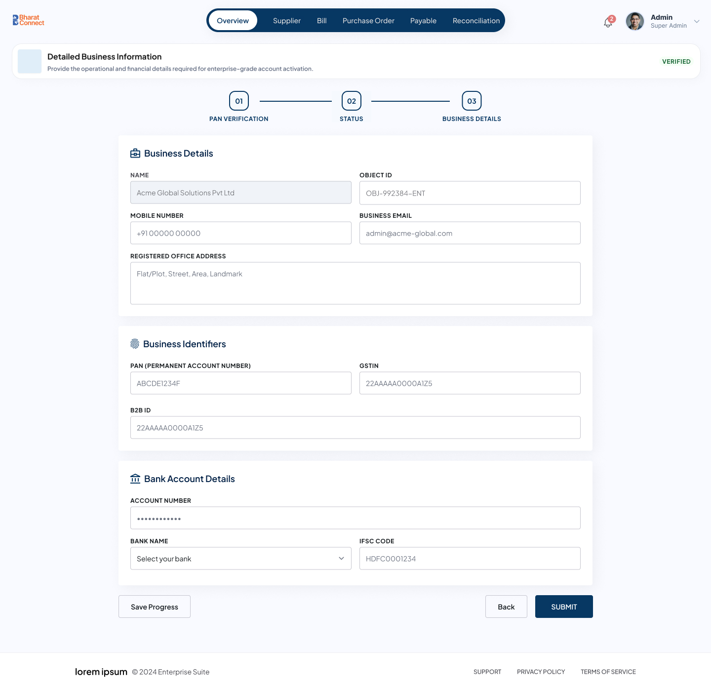BCB Business Details